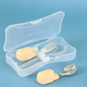 Boîte de rangement pour cuillères d'alimentation en silicone pour bébés SUNSHING, ensemble de couverts de voyage, étui pour cuillère et fourchette, OEM ODM, étui de transport pour ustensiles de bébé - Product Image 4