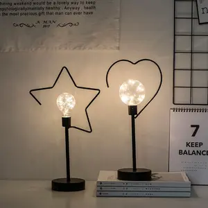 Ins style lâmpada de mesa para casa, lâmpada de mesa de fio de cobre decoração luz noturna pequena para sala de estar quarto estudo decoração lâmpada de fada