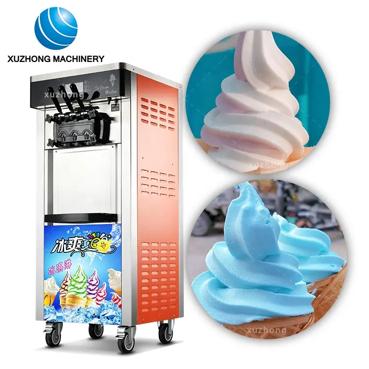 التجارية ماكينة الآيس كريم المحمولة مع الموافقة المسبقة عن علم آيس كريم ناعم القوام آلة 3 Flavour الجليد آلة صنع الكريم
