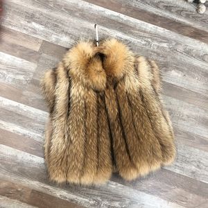 เสื้อกั๊กขนสุนัขจิ้งจอกคุณภาพสูงเสื้อโค้ทตัวนอกสำหรับผู้หญิงเสื้อโค้ทขนแรคคูนแท้เสื้อกั๊กขนฟูนุ่มสำหรับผู้หญิง - Product Image 5