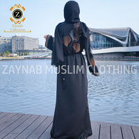 Zaynab Dubai Abaya Robe Musulman à la mode imprimé nouveau modèle Dubai noir Abaya femmes robe musulmane Dubai Abaya