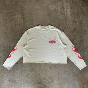 เสื้อยืดคอตตอนทรงหลวมแบบดรอปโชลเดอร์ สไตล์สตรีทแวร์ พิมพ์ลายสกรีน/พิมพ์ลาย DTG ทรงบ็อกซี่ แขนยาว สำหรับผู้ชาย - Product Image 2