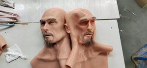 Masker kepala pria silikon realistis buatan tangan wajah kecantikan Halloween untuk Cosplay Crossdresser - Product Image 3
