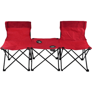 Ensemble table et chaises pliantes doubles d'extérieur pour camping, plage, pique-nique, randonnée, pêche – Léger en acier pour repas - Product Image 4