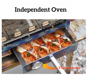 Stufa a legna portatile in puro titanio per interni ed esterni e griglia da campeggio per campeggiatori - Product Image 2