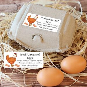 Fresh Unwashed Eggs <b>Labels</b> Rectangular Self Adhesive Paper Eco Friendly Food <b>Packaging</b> - Product Image 3