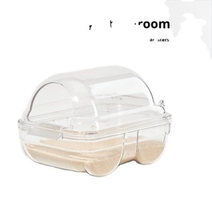 Hamster Salle de bain et toilette <span class=keywords><strong>Baignoire</strong></span> à double usage <span class=keywords><strong>Baignoire</strong></span> Sable Urine Sable Fil d'or Ours Prévention des éclaboussures Hamster <span class=keywords><strong>Cage</strong></span> Fournitures - Product Image 1