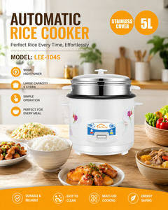 Olla Arrocera Eléctrica CTRONIC de 5L con Función de Mantener Caliente, Vaporera, Taza Medidora y Carcasa de Hierro para el Hogar - Product Image 2