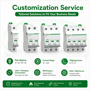 Interruptor Automático Miniatura (MCB) Schneiders IC65H D 1-4P 1A 2A 3A 4A 6A 10A 16A 20A 25A 32A 40A 50A 63A 80A con Certificación CE - Product Image 4
