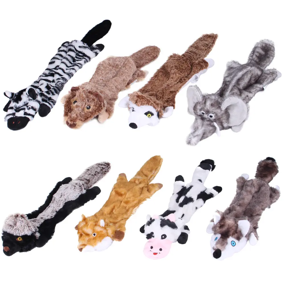 New Pet Plush Dog Squeaky Toy No Stuffing Animal Design Squeeze Popular Dog Toys Large Dogs Playing Chewing Toys