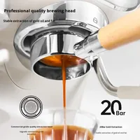 Mesin Kopi Semi-otomatis Tekanan Tinggi dengan Penggiling Uap, Warna Beige, Model EU Plug, Italia, Bahan Stainless Steel + ABS, Kapasitas 5-10 Cangkir