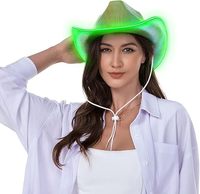 Cappello da Cowboy olografico con cappello da Cowgirl olografico a Led cappello da Cowgirl per adulti cappello in Denim Halloween festa di natale