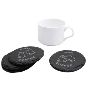 DIY customizes its own exclusive cup pad, rock cup pad with laser personalized table cup coaster