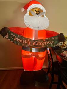 7 piedi di natale gonfiabili decorazioni per esterni babbo natale nero con luce a LED incorporata Blow-Up natalizio - Product Image 5