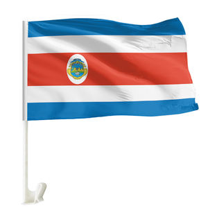 Дешевые в продаже пользовательские флаги всех стран окна автомобиля на заказ 30*45 см 100% полиэстер прочные и прочные флаги <span class=keywords><strong>Costa</strong></span> <span class=keywords><strong>Rican</strong></span> автомобиля - Product Image 1