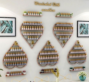 <b>Nail</b> Salon Shelf Rack <b>Wall</b> Mounted <b>Wall</b> Hanging Iron <b>Nail</b> Polish Storage Rack Gold <b>Nail</b> Polish Display Rack Display - Product Image 2