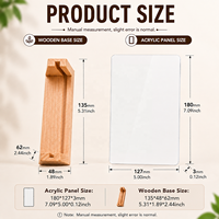 Cadre photo en acrylique pour sublimation avec base en bois, panneau photo vierge personnalisable pour transfert thermique, affichage d'image personnalisé