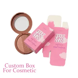 Custom Logo Printed Matt Lamination folding cartons packaging paper box for cheek color cosmetics makeup beauty