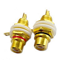 Connecteur RCA femelle plaqué or, lotus, pour amplificateur de puissance audio, avec prise lotus AV