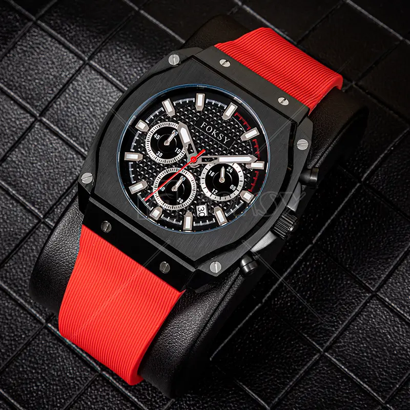 Stainless Steel Reloj Montre Homme Hombre Cranografo Analog Wrist Luxury Multifunction Dial Quartz Chronograph Watch for Men