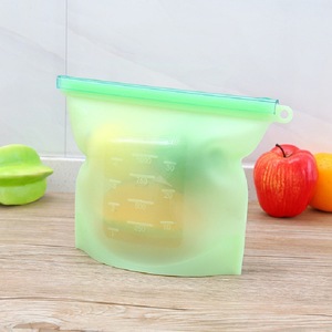 Sacs de conservation réutilisables en silicone de qualité alimentaire pour congélateur, avec fermeture PEVA, pour organiser les sacs de conservation alimentaire jetables - Product Image 5