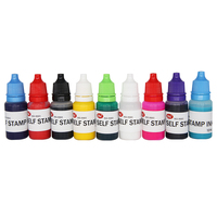 Recharge d'encre pour tampon auto-encreur à séchage rapide, 10 ml, à base d'eau, imperméable, pour tampon automatique de bureau, couleurs personnalisées