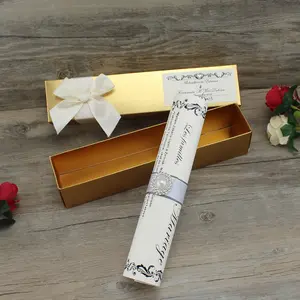 2018 New Style Fancy Paper Box Gold Scroll Hochzeits einladungen