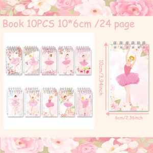Ballet Girl Themed Notebook 10pcs 10x6cm 24 Pages Spiral Bound Portable Diary For Students - Product Image 1