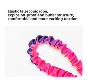 רתמת בטיחות לכלב עם רצועה אלסטית נשלפת, עמידה במיוחד, סופגת זעזועים, רצועת מותן באנג'י לריצה - Product Image 6