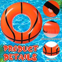 2 Stück 42,5 Zoll PVC Aufblasbare Basketball-Pool-Schwimmreifen |   Schwimmring & Pool-Schlauchboot für Strand-Themenpartys für Erwachsene