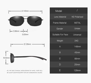 Высококачественные ультралегкие прямоугольные поляризационные классические солнцезащитные очки UV400 с двойным мостом для вождения - Product Image 3