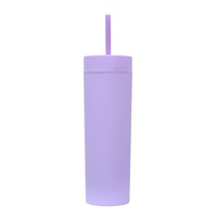 Gobelet en acrylique mat à double paroi OEM ODM de 16oz personnalisé bouteille d'eau en plastique bouteille d'eau sans BPA bouteille de boisson