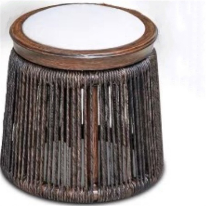 1[Tabouret rond] Couleur noyer
