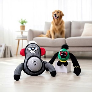 Jouet pour chien hybride en peluche TPR durable pour mâcheurs agressifs, jouet interactif à alimentation lente pour le nettoyage des dents molaires pour chiots et petits chiens - Product Image 1