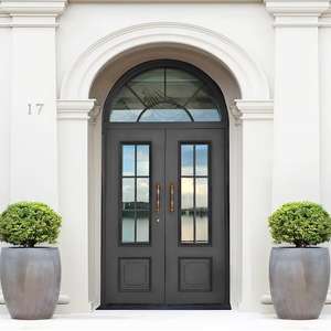 Portail de villa haut de gamme en aluminium moulé sur mesure, design embossé antivol, compatible avec la serrure intelligente, porte d'entrée premium - Product Image 5