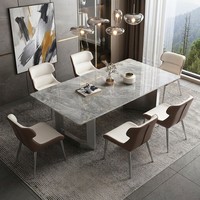 Vente en gros de meubles, table à manger de luxe avec ensemble de chaises, table à manger moderne en marbre, ensemble de 6 places pour la salle à manger à domicile
