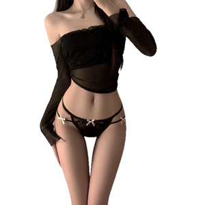 String en dentelle à double nœud original, culotte sexy et ajourée, T-shirt à nœud pur et séduisant - Product Image 5