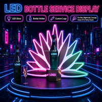 Présentoir à champagne LED en métal doré en forme de lotus personnalisé avec logo pour service VIP en boîte de nuit