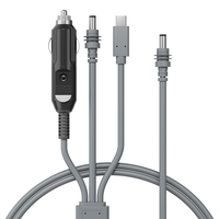 Cable de Alimentación 3 en 1 para Starlink Mini, Conector para Encendedor de Cigarrillos / DC / USB Tipo-C a DC
