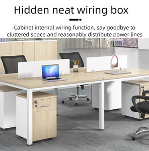 Nhà Máy Bán buôn gỗ trắng văn phòng bàn chuyển đổi với tủ bên đơn giản Modular nhân viên bàn làm việc - Product Image 3