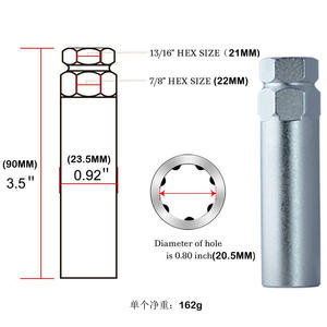 Kit de clés antivol pour jantes de voiture modifiées, outil de <span class=keywords><strong>démontage</strong></span> externe de clés antivol à sept pans 0610 - Product Image 5