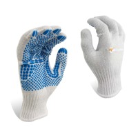 Guantes de Algodón de Calibre 10 con Palma Recubierta de Puntos, Resistentes al Desgaste, para Automoción
