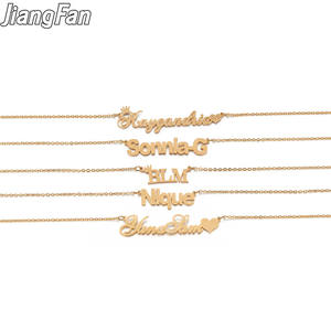 Catene a maglie in <span class=keywords><strong>argento</strong></span> placcato oro personalizzato Bling in acciaio inossidabile uomo donna collana <span class=keywords><strong>con</strong></span> <span class=keywords><strong>nome</strong></span> smerigliato ghiacciato personalizza collane in oro K18 - Product Image 5