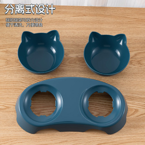 Double gamelle pour chat avec support antidérapant, ensemble de bols pour l'alimentation des animaux de compagnie - Product Image 4
