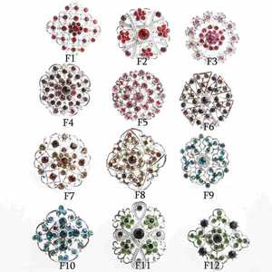 럭셔리 브로치 여성 크리스탈 꽃 브로치 핀 도매 DIY 웨딩 부케 - Product Image 5