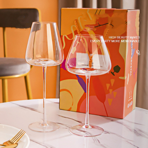 Ensemble de verres à vin rouge de style européen à fond concave, gobelets en cristal à pied rouge et fond <span class=keywords><strong>noir</strong></span>, verres à <span class=keywords><strong>champagne</strong></span> nœud papillon rouge - Product Image 5