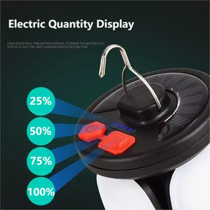 <b>LED</b> <b>Camping</b> Lights 4-Blade Foldable Solar USB Rechargeable Hook Power Bank Wide Area Flood <b>Lantern</b> Outdoor Hiking Emergency Tent - Product Image 4