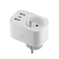 Prise intelligente française avec surveillance de la consommation d'énergie, 1 prise, 2 ports USB-A, 1 port Type-C, contrôle à distance par application, minuterie, prise WiFi avec mesure