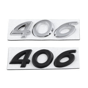 Barato emblema personalizado 406 coche pegatina <span class=keywords><strong>de</strong></span> Metal <span class=keywords><strong>insignia</strong></span> del cuerpo para <span class=keywords><strong>Peugeot</strong></span> OEM alta calidad al por mayor camión Auto accesorios autoadhesivos - Product Image 1