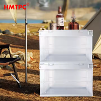 Grandes caisses de rangement en plastique pliable blanc clair pour fruits Boîte empilable noire Panier à linge pliable Boîte de rangement pliable